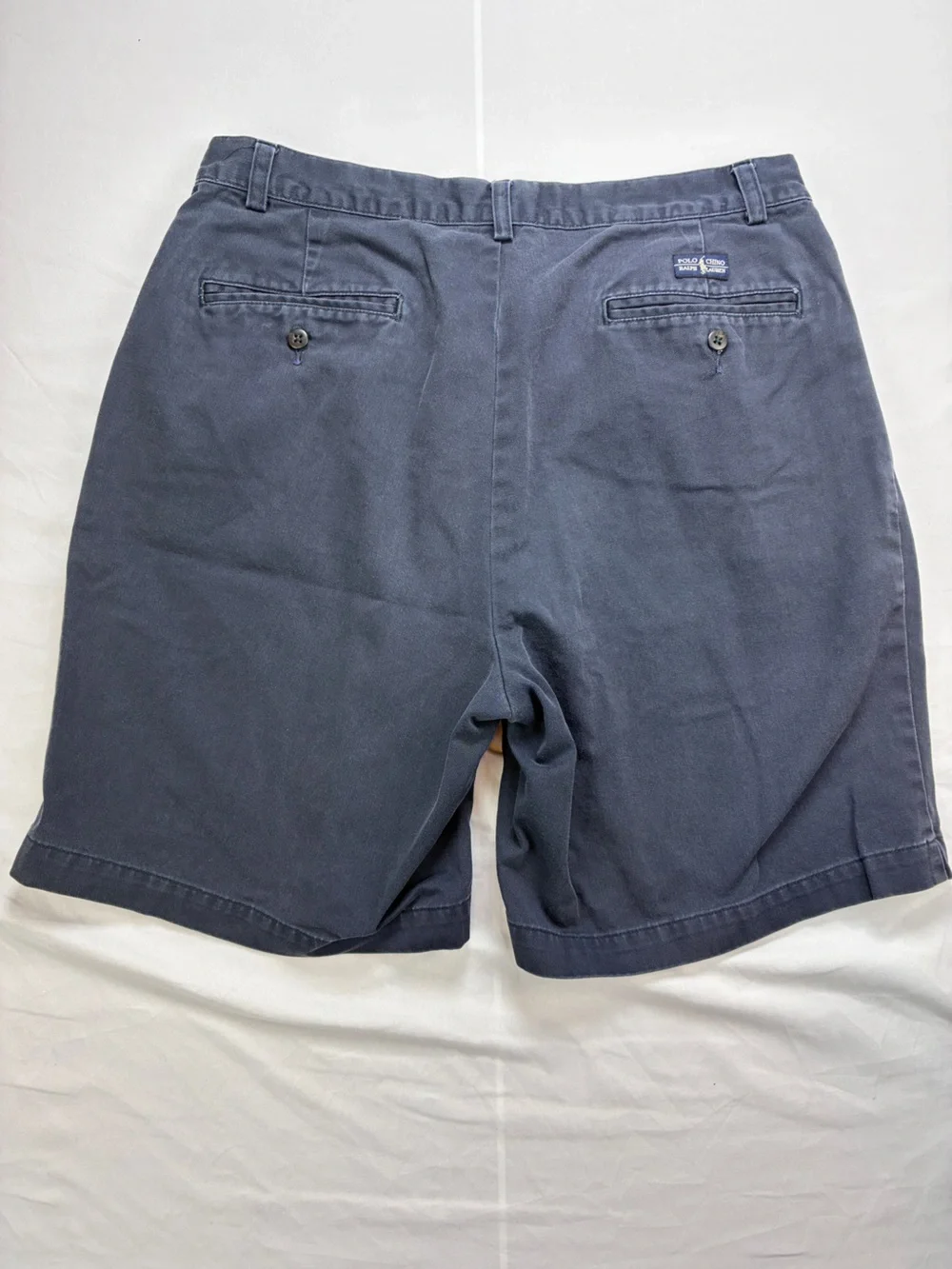 Polo by Ralph Lauren Men's Navy Pleated Classic Cotton Chino Shorts Sz 33
